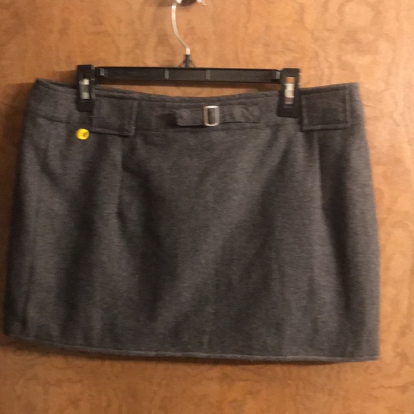 Skhoop gray wool skirt front zip & pocket size L - Picture 2 of 5